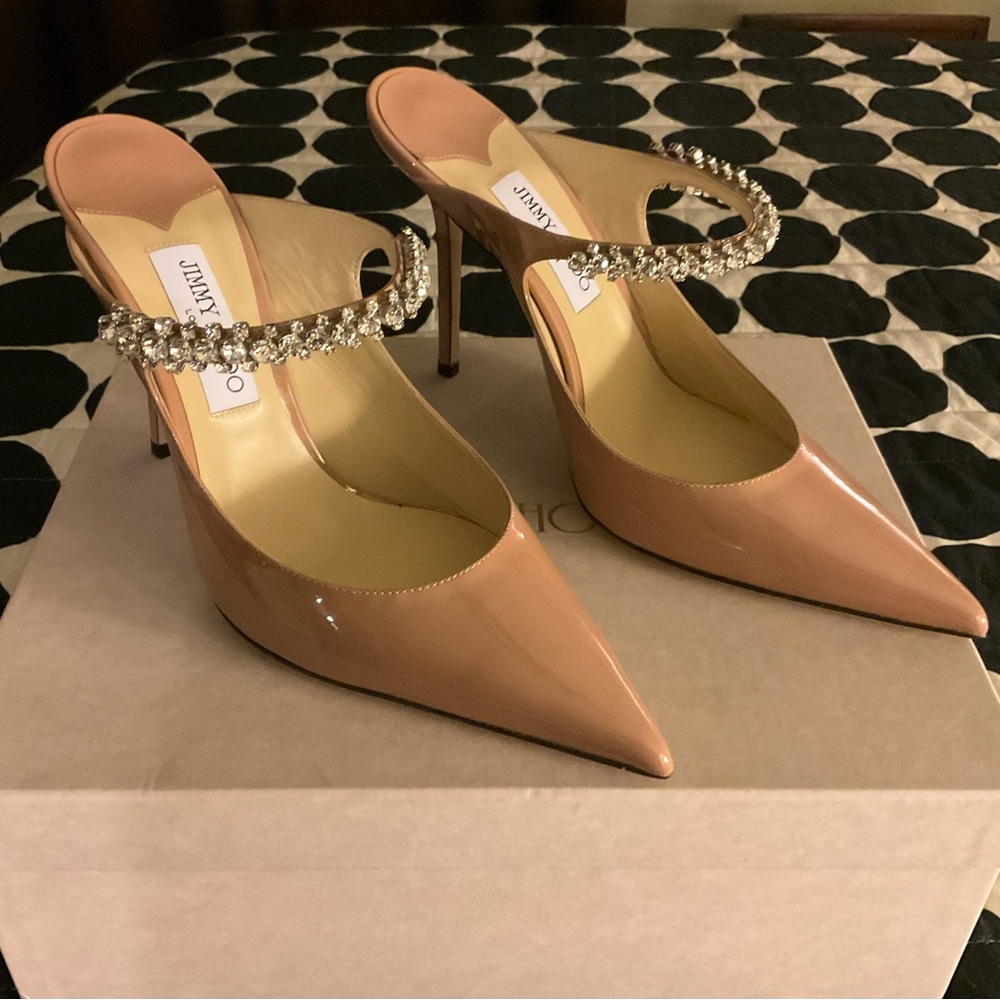 Jimmy Choo New in Box Bing 100 Ballet Pink Heels Mules
